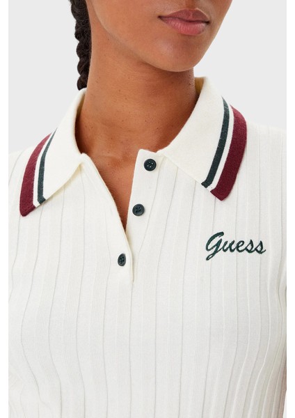 Sabina Logolu Yünlü Slim Fit Düğmeli Polo Yaka Kısa Kollu Kazak V5BP04Z1152 Bayan Polo Yaka Kazak V5BP04 Z1152 G054 fırsatları