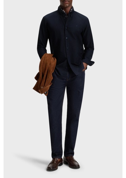 Logolu % 100 Pamuk Slim Fit Düğmeli Yaka Gömlek Erkek Gömlek 50544917 404 fiyatları