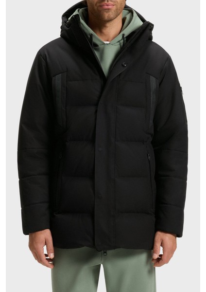 Kapitoneli Regular Fit Kapüşonlu Su Itici Parka Mont Erkek Mont 50547262 001