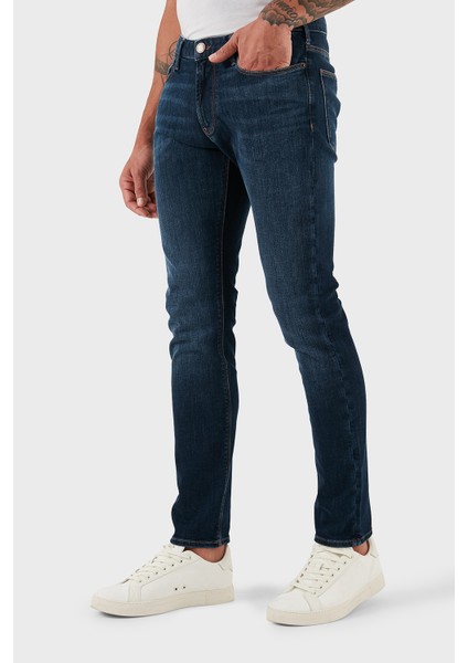 Streç Pamuklu Slim Fit Normal Bel Dar Paça Jeans Erkek Kot Pantolon EM000121 AF14120 MB002 modelleri