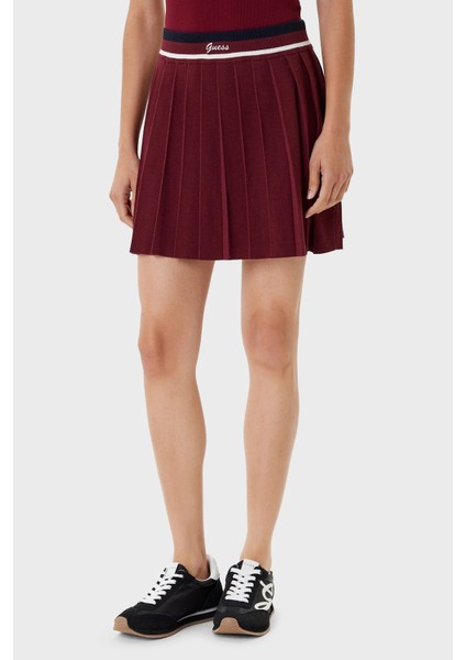 Sabina Pileli Yün Karışımlı Kışlık Mini Boy Triko Etek V5BD02Z1152 Bayan Etek V5BD02 Z1152 G4P2