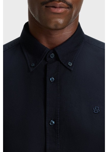 Logolu % 100 Pamuk Slim Fit Düğmeli Yaka Gömlek Erkek Gömlek 50544917 404 fırsatları