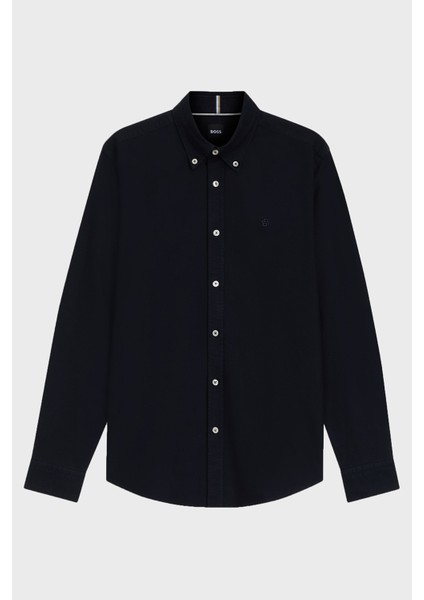 Logolu % 100 Pamuk Slim Fit Düğmeli Yaka Gömlek Erkek Gömlek 50544917 404