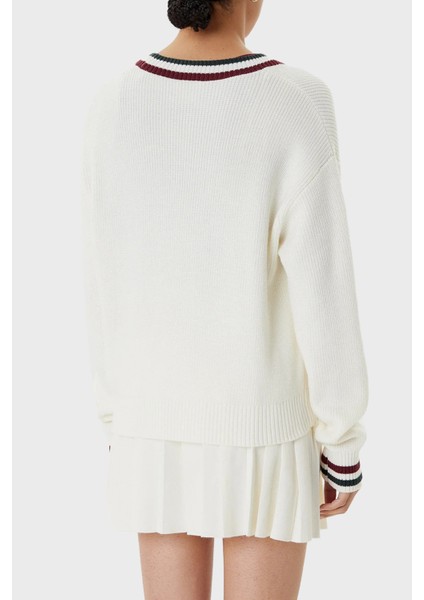 Sabina Şeritli Yün Karışımlı Regular Fit V Yaka Kazak V5BR01Z1152 Bayan Kazak V5BR01 Z1152 G054 modelleri