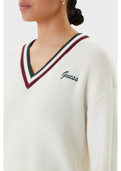 Sabina Şeritli Yün Karışımlı Regular Fit V Yaka Kazak V5BR01Z1152 Bayan Kazak V5BR01 Z1152 G054 fırsatları