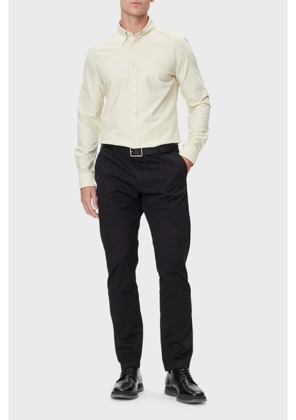 Logolu % 100 Pamuk Slim Fit Düğmeli Yaka Gömlek Erkek Gömlek 50544917 131 fiyatları