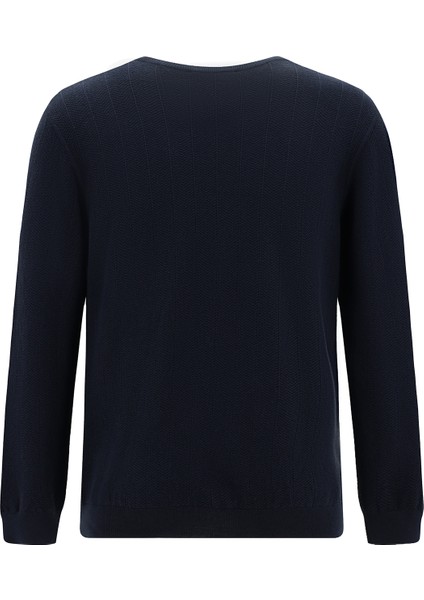 Bisiklet Yaka Regular Fit Yünlü Desenli Triko Kazak fiyatları