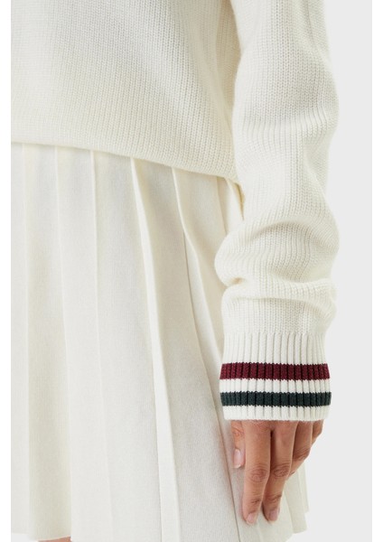 Sabina Şeritli Yün Karışımlı Regular Fit V Yaka Kazak V5BR01Z1152 Bayan Kazak V5BR01 Z1152 G054 indirimleri