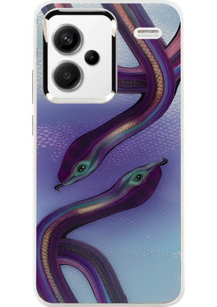 Xiaomi Uyumlu Redmi Note 13 Pro Plus Snake Kapak Yansımalı Yılan Desenli Telefon kılıfı