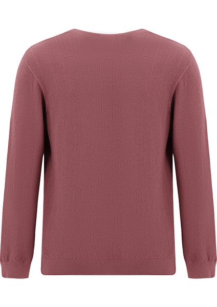 Bisiklet Yaka Regular Fit Yünlü Desenli Triko Kazak fiyatları