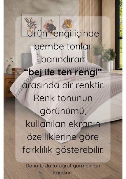 Çift Kişilik 4 Parça Püsküllü Havuz Pike Takımı - Tiffany- Natür fiyatları