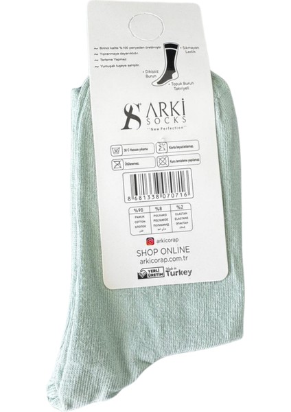 Pastel Yeşil Kadın Çorap – %90 Pamuk – Yumuşak ve Esnek modelleri