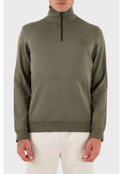 Pamuklu Regular Fit Yarım Fermuarlı Dik Yaka Sweat Erkek Sweat 50468926 342