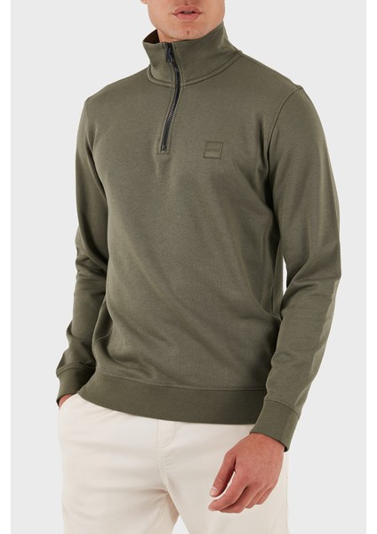 Pamuklu Regular Fit Yarım Fermuarlı Dik Yaka Sweat Erkek Sweat 50468926 342 modelleri