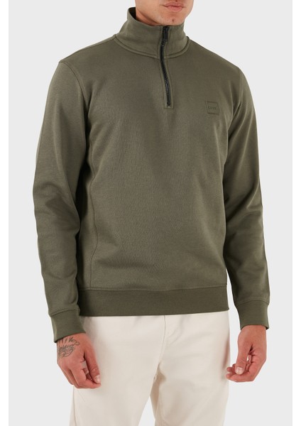 Pamuklu Regular Fit Yarım Fermuarlı Dik Yaka Sweat Erkek Sweat 50468926 342 fırsatları