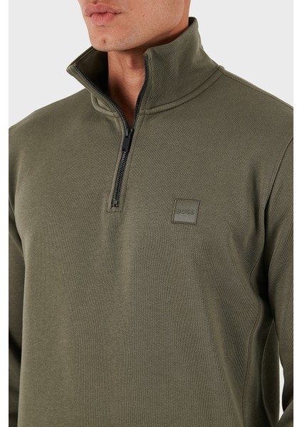 Pamuklu Regular Fit Yarım Fermuarlı Dik Yaka Sweat Erkek Sweat 50468926 342 indirimleri