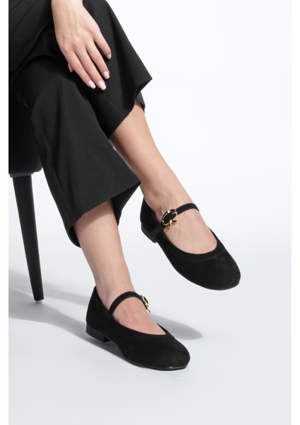 Kadın Tokalı Babet Meladi Siyah Süet fiyatları