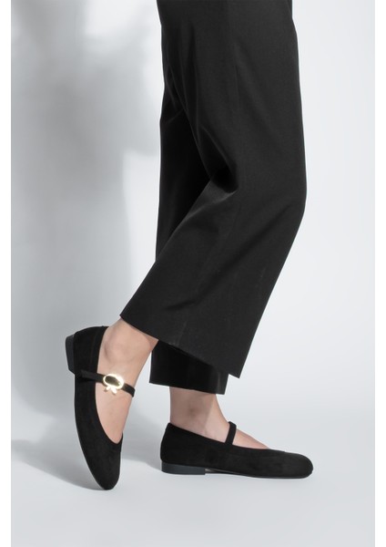 Kadın Tokalı Babet Meladi Siyah Süet fırsatları