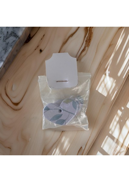 Karışık Desen Baskılı Kalp Figürü Hediye Paket Sallantı Kartı 60 Adet