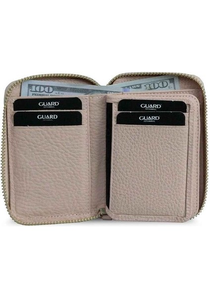 Pudra Pembe Hakik Deri Fermuarlı Mini Cüzdan - GRD250802WT1018 fiyatları