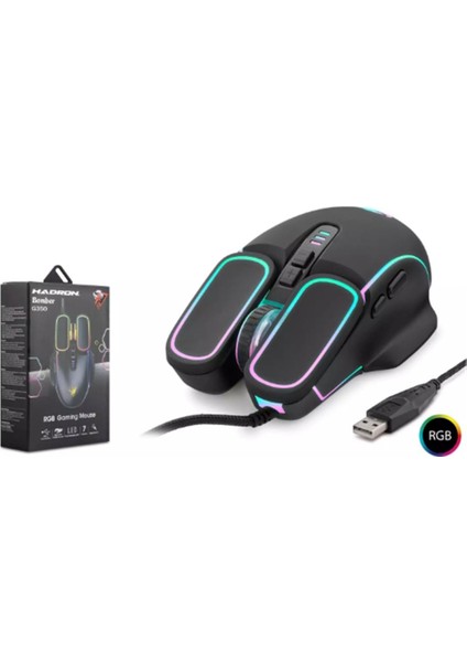 Bomber G350 Oyuncu Mouse Kablolu 6400 Dpı Rgb 1.5m