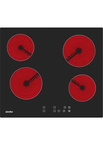 3970 4e 60 cm Elektrikli Siyah Cam Ankastre