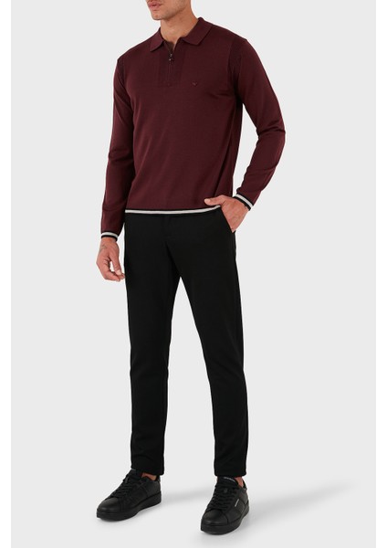 % 100 Yün Regular Fit Yarım Fermuarlı Polo Yaka Kazak Erkek Kazak EM001512 AF14158 U5086 fiyatları