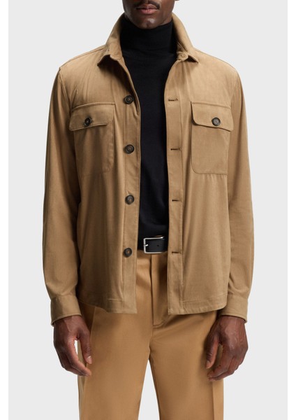 Relaxed Fit Gömlek Yaka Uzun Kollu Cepli Gömlek Erkek Gömlek 50544483 260