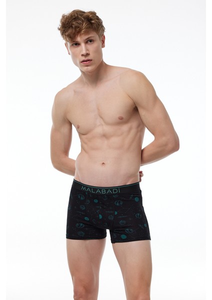 Erkek Siyah Desenli 6 Lı Premium Collection Modal Boxer 6M252 modelleri