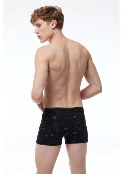 Erkek Siyah Desenli 6 Lı Premium Collection Modal Boxer 6M252