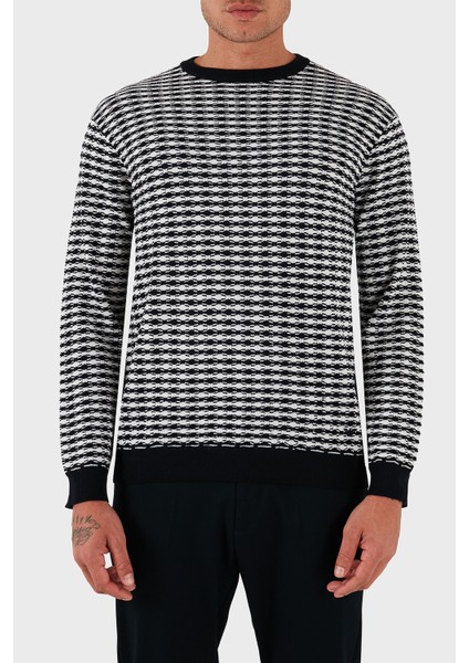 Jakarlı Yün Karışımlı Regular Fit Bisiklet Yaka Kazak Erkek Kazak EM003830 AF19833 F0015