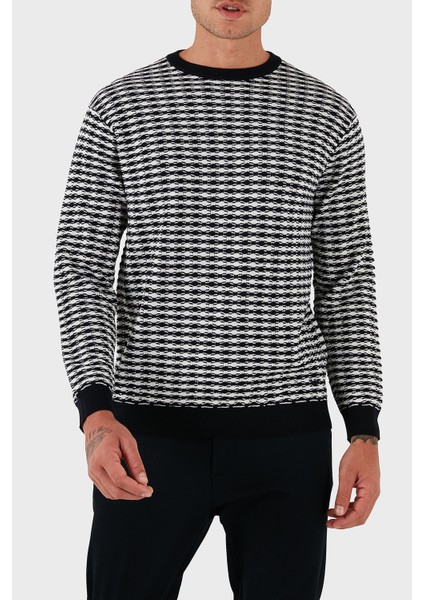 Jakarlı Yün Karışımlı Regular Fit Bisiklet Yaka Kazak Erkek Kazak EM003830 AF19833 F0015 fırsatları