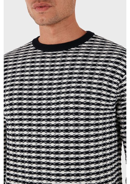 Jakarlı Yün Karışımlı Regular Fit Bisiklet Yaka Kazak Erkek Kazak EM003830 AF19833 F0015 indirimleri