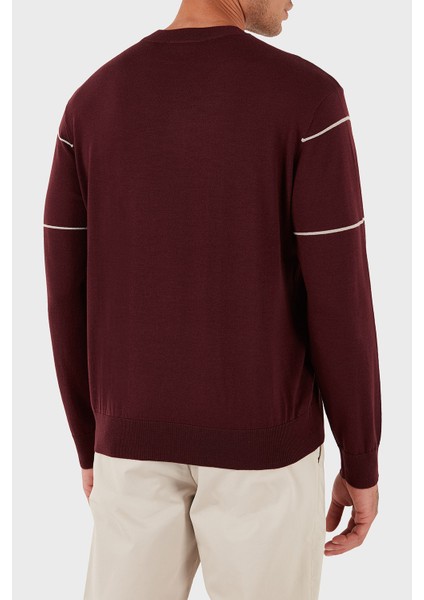 Yünlü Şerit Detaylı Regular Fit Bisiklet Yaka Kazak Erkek Kazak EM002796 AF14199 M5065 fiyatları