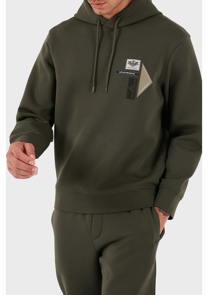 Logolu Pamuklu Regular Fit Kapüşonlu Sweat Erkek Sweat EM003587 AF10013 U8120 fırsatları