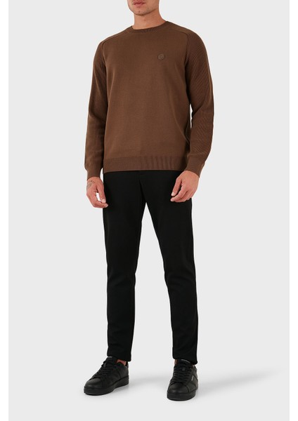 Logolu % 100 Pamuk Regular Fit Bisiklet Yaka Kazak Erkek Kazak 50543136 217 fiyatları