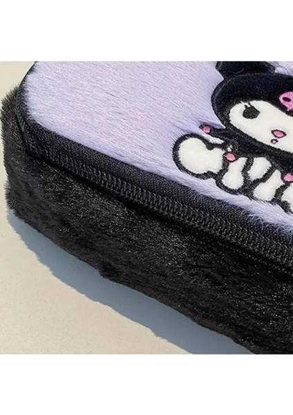 Kuromi Peluş Kalem Kutusu Üstten Tutmalı Geniş Kapasiteli Makyaj Çantası Mor fırsatları