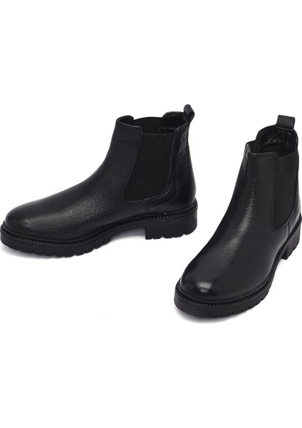 Kadın Siyah Deri Chelsea Bot 25WFD4105FT modelleri