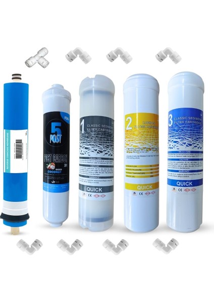 Tüm Kapalı Kasa Su Arıtma Cihazları Ile Uyumlu 5'li Su Arıtma Filtre Seti fiyatları