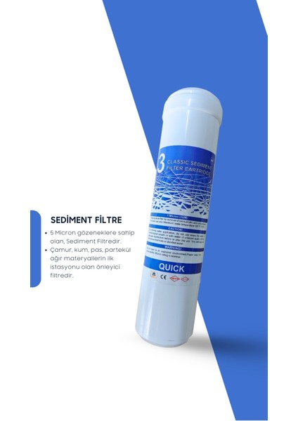 Tüm Kapalı Kasa Su Arıtma Cihazları Ile Uyumlu 5'li Su Arıtma Filtre Seti indirimleri