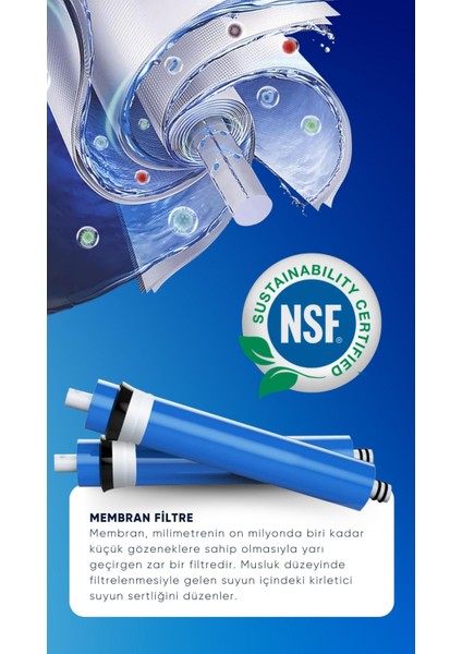 Tüm Kapalı Kasa Su Arıtma Cihazları Ile Uyumlu 5'li Su Arıtma Filtre Seti