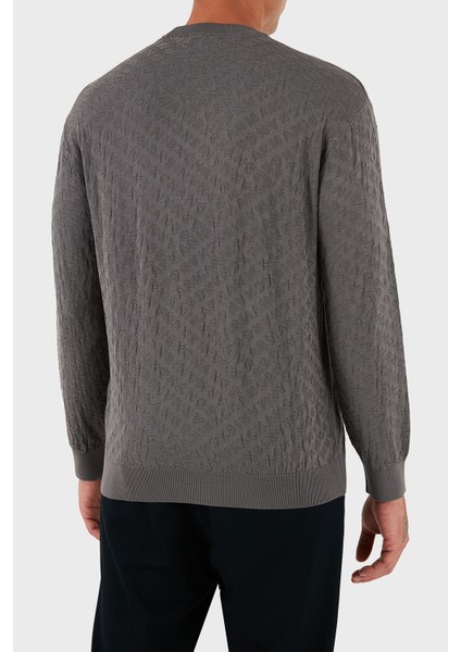 Jakarlı Logo Baskılı Regular Fit Bisiklet Yaka Kazak Erkek Kazak XM001316 AF10454 U8092 fiyatları