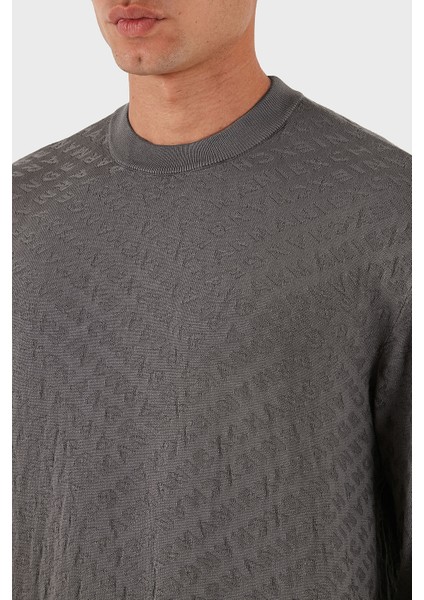 Jakarlı Logo Baskılı Regular Fit Bisiklet Yaka Kazak Erkek Kazak XM001316 AF10454 U8092 fırsatları