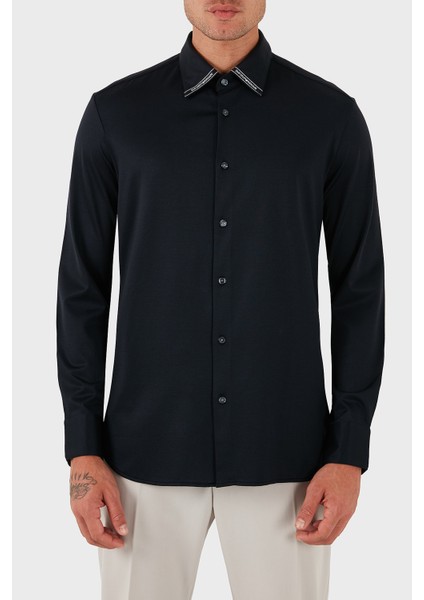 Logolu Pamuklu Regular Fit Klasik Yaka Gömlek Erkek Gömlek EM003055 AF10761 UB118