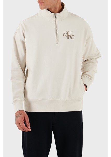 Pamuklu Regular Fit Yarım Fermuarlı Dik Yaka Sweat LV04RD236G67U Erkek Sweat LV04RD236G 67U