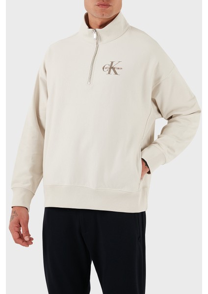 Pamuklu Regular Fit Yarım Fermuarlı Dik Yaka Sweat LV04RD236G67U Erkek Sweat LV04RD236G 67U fırsatları