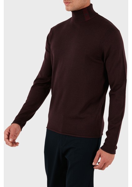 % 100 Yün Regular Fit Balıkçı Yaka Logolu Kazak Erkek Kazak EM002025 AF14195 F5009 fırsatları