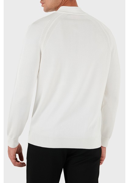 Logolu Regular Fit Yarım Fermuarlı Dik Yaka Kazak Erkek Kazak 50543786 102 modelleri