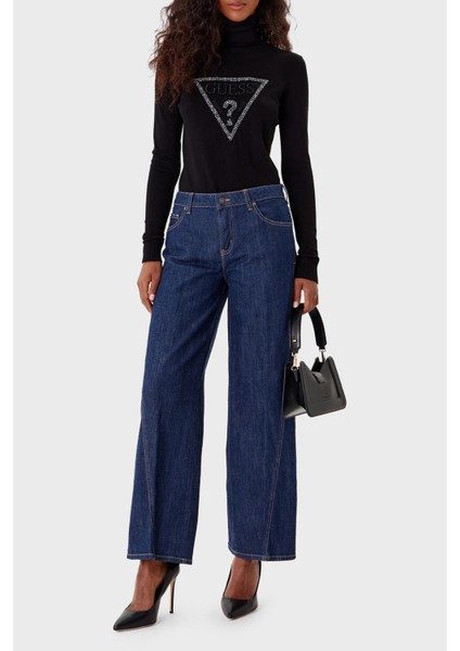 Tn Melanie Taşlı Üçgen Logo Regular Fit Balıkçı Yaka Kazak W5BR39Z2NQ2 Bayan Kazak W5BR39 Z2NQ2 Jblk fiyatları