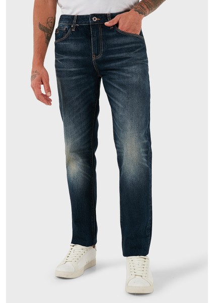 Pamuklu Slim Fit Normal Bel Düz Paça Esnek Jeans Erkek Kot Pantolon XM000049 AF18810 MB001